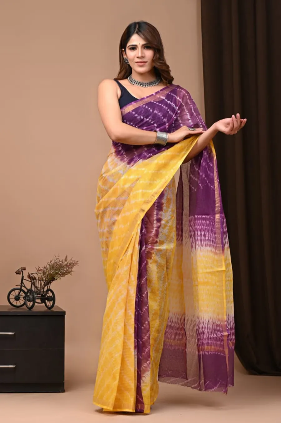 Traditional Handcrafted Bagru Print Kota Saree